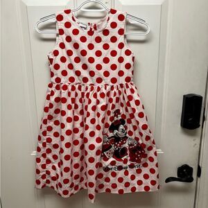 Disney World Minnie Mouse Polka Dot Dress Outfit Girl's Size‎ S